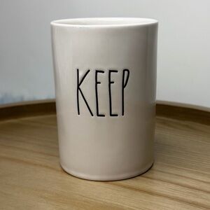 Rae Dunn KEEP White Canister No Lid Artisan Collection